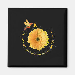 Imã Hummingbird Amarelo Cancer de Infância de Girassol