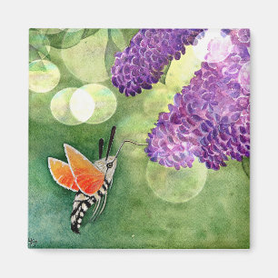 Imã Hummingbird Hawk Moth e Lilacs