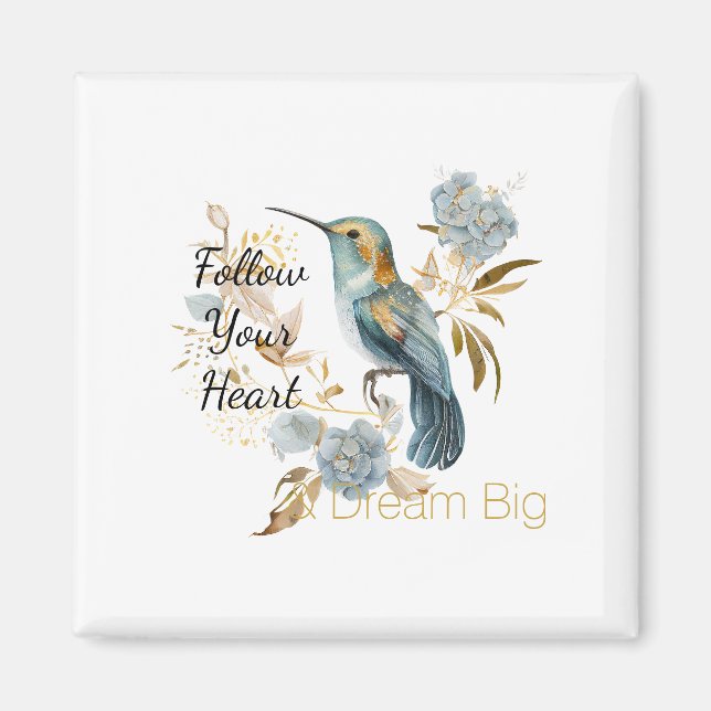 Imã Hummingbird Hydrangea Flowers   (Frente)