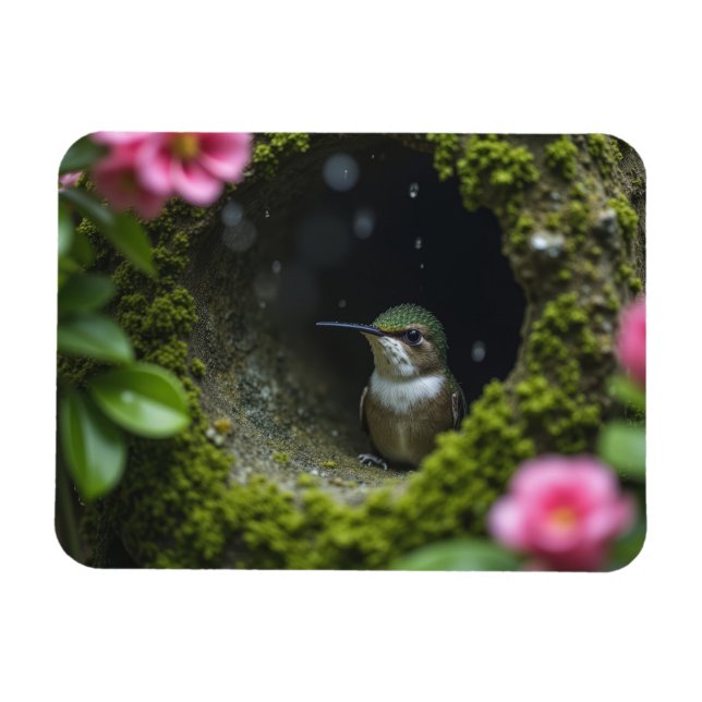 Ímã Hummingbird no ninho (Horizontal)