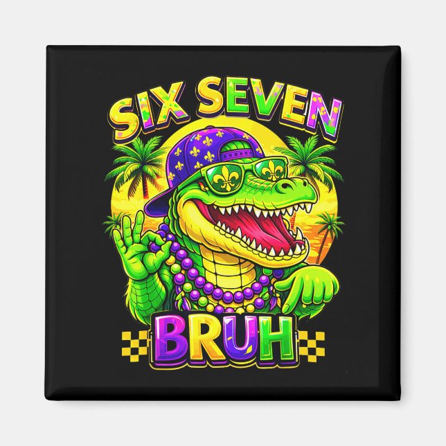 Imã Humor Carnaval 67 Seis Sete Jacaré Bruh Homens M (Frente)