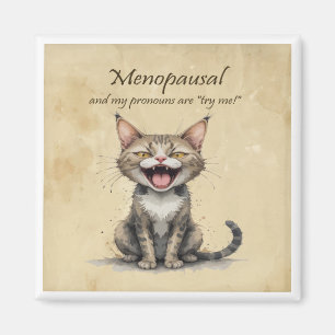 Imã Humor da Menopausa Gato Estressado e Irritado