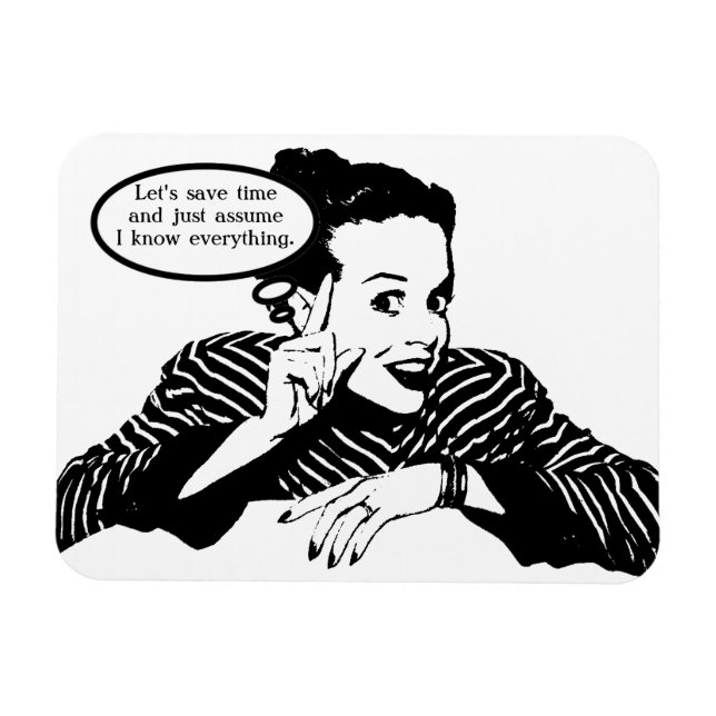 Ímã Humor da Mulher Retrora (Horizontal)