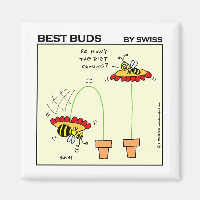 Imã Humor de dieta dos desenhos animados gordos (Frente)