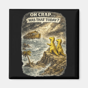 Imã Humor de Dinossauro Cristão Jesus Desenho de Dinos