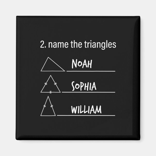 Imã Humor de Matemática Nome Divertido Os Triângulos N (Frente)