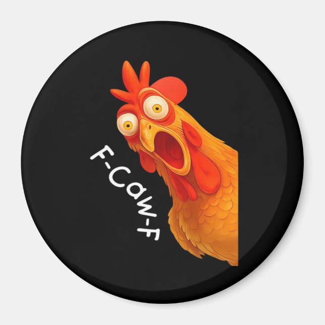 Imã Humor Gótico Corvo F-Caw-F Engraçado (Frente)