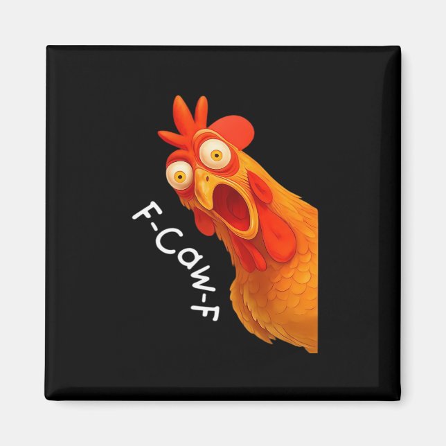Imã Humor Gótico Design Engraçado de Corvo F Caw F (Frente)