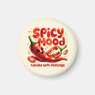 Imã Humor Picante Chili Comida Apimentada Arte Kawaii