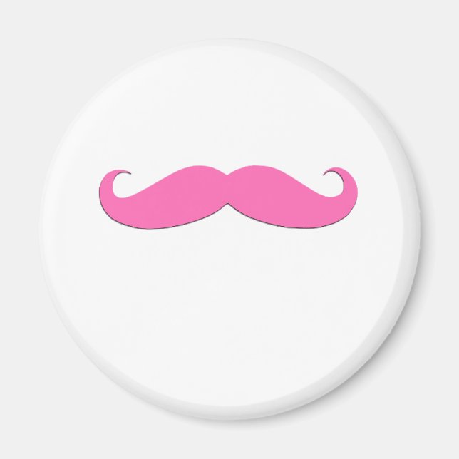 Imã Humor rosa com bigode Crie (Frente)