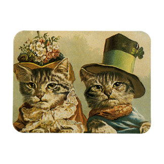 Ímã Humor Vintage, Gatos de Noiva Vitoriana em Chapéus