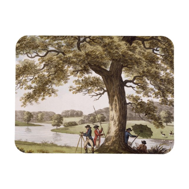 Ímã Humphrey Repton investigando com uma Teodolite (co (Horizontal)