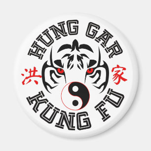 Imã Hung Gar Kung Fu Tiger com Símbolo Yin Yang