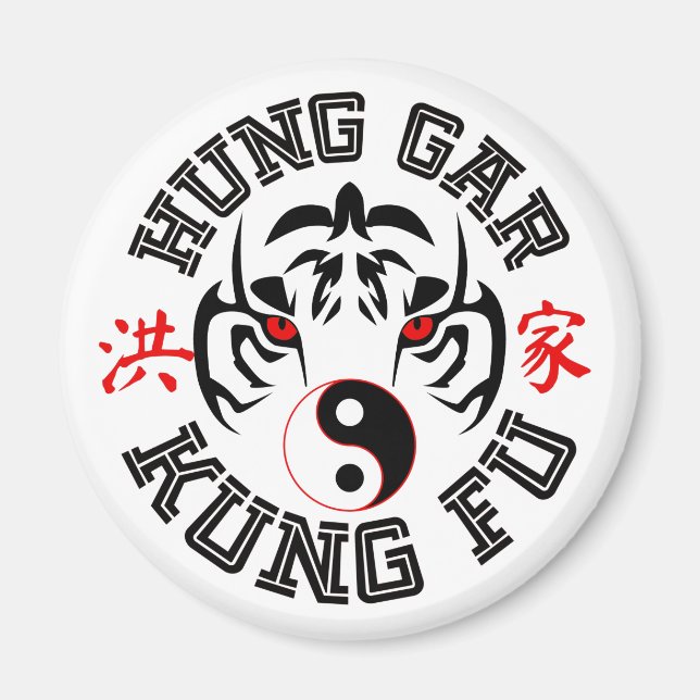 Imã Hung Gar Kung Fu Tiger com Símbolo Yin Yang (Frente)