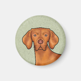 Imã Húngaro Vizsla Cartoon Pointer Dog Head Green