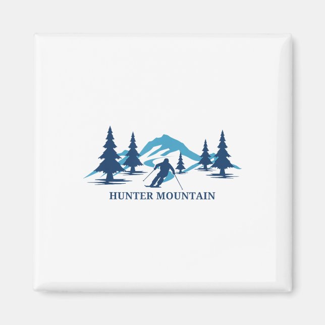 Imã Hunter Mountain New York Ski Resort Skiier _ (Frente)