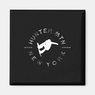 Imã Hunter Mountain Ny Vintage Retro Snowboard