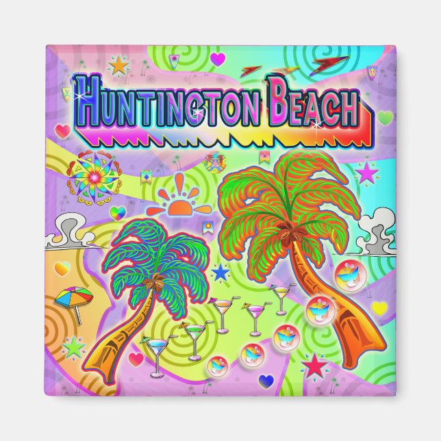 Imã Huntington Beach Vacing - Alvo Magnet (Frente)