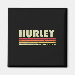 Imã Hurley Surname Fun Retro Vintage 80s 90s Aniversár