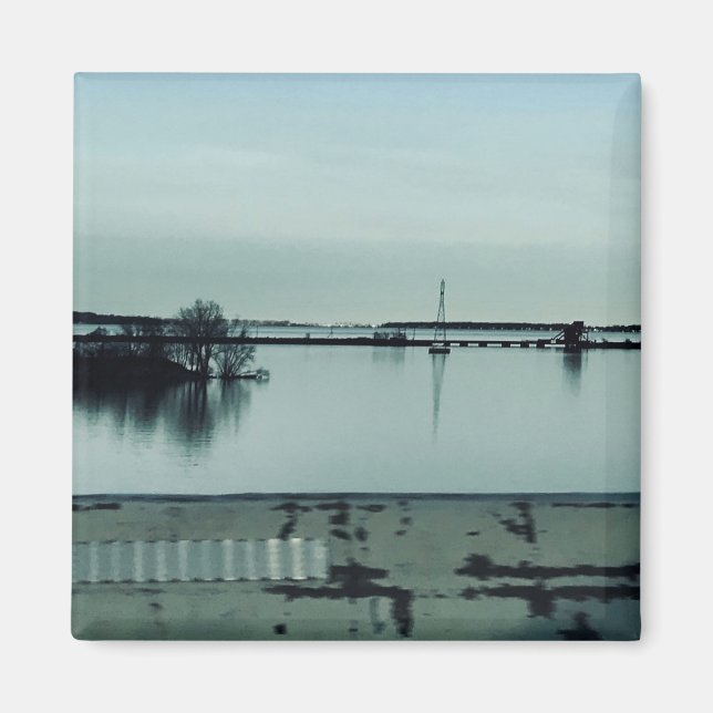 Imã Huron River Blues Fotografia de Willowcatdesigns (Frente)