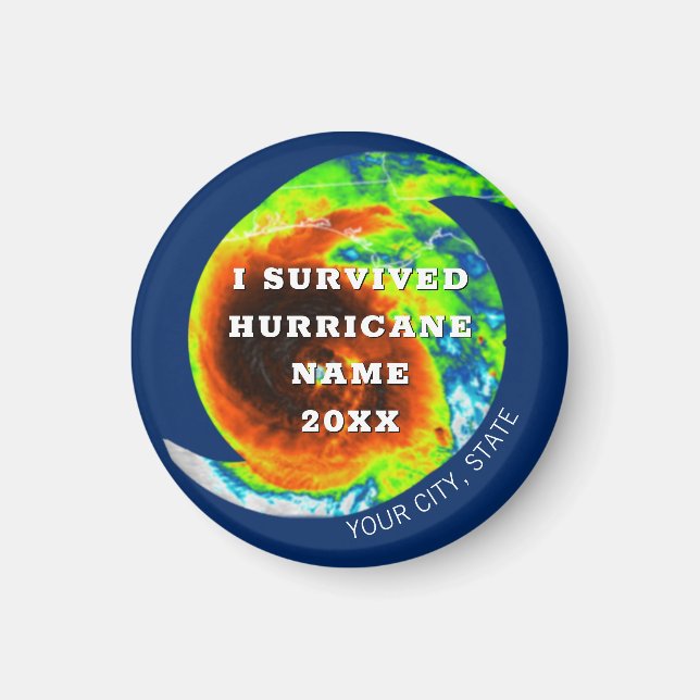 Imã HURRICANO SOBREVIVOR Personalizado Comemorativo (Frente)
