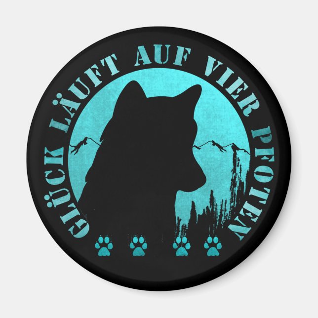Imã Husky - Glück läuft auf vier Pfoten (Frente)