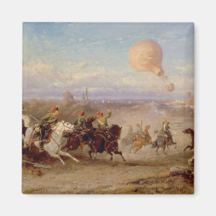 Imã Hussars prussianos que ateiam fogo em vagabundos