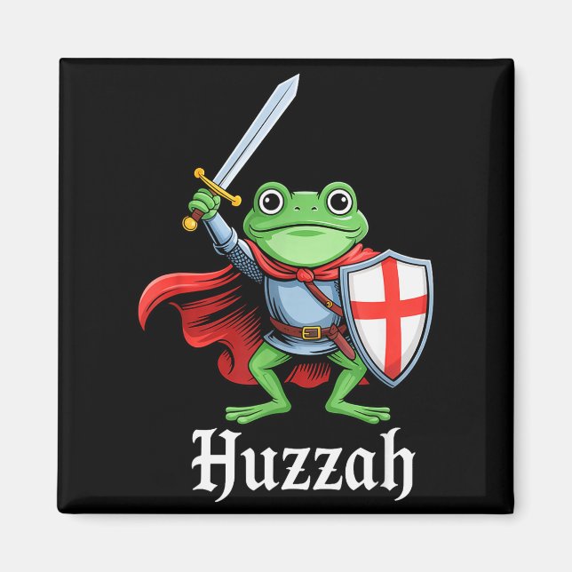 Imã Huzzah Frog Knight Funny Sword Meme Quote Medieval (Frente)