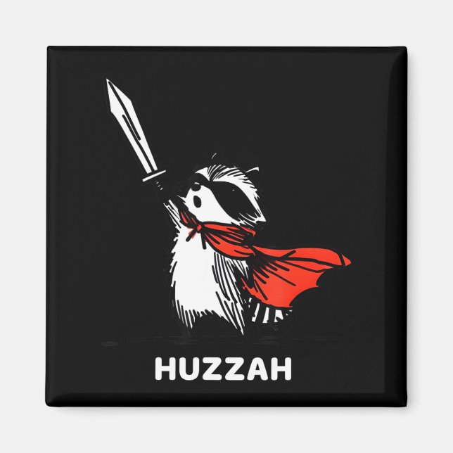 Imã Huzzah Raccoon Knight Funny Sword Meme Quote  (Frente)