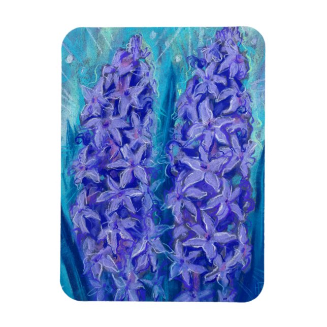 Ímã Hyacinths Sping Páscoa Flor Presente Pintura Flora (Vertical)