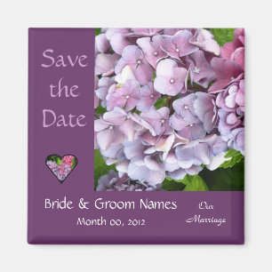 Imã Hydrangea Weding The Date Magnet