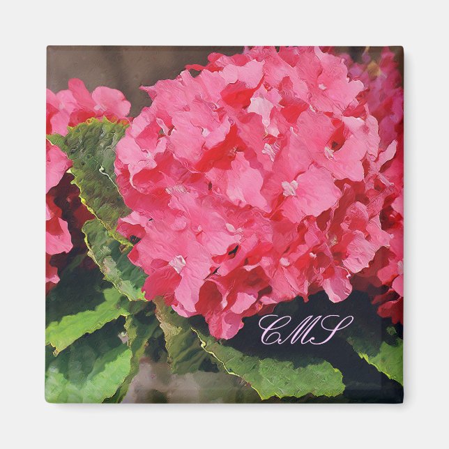 Imã Hydrangeas Rosa (Frente)