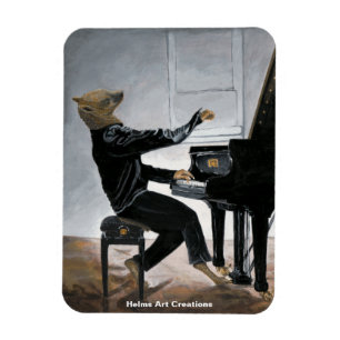 Ímã Hyena Piano Music Player Fantasy Art Magnet