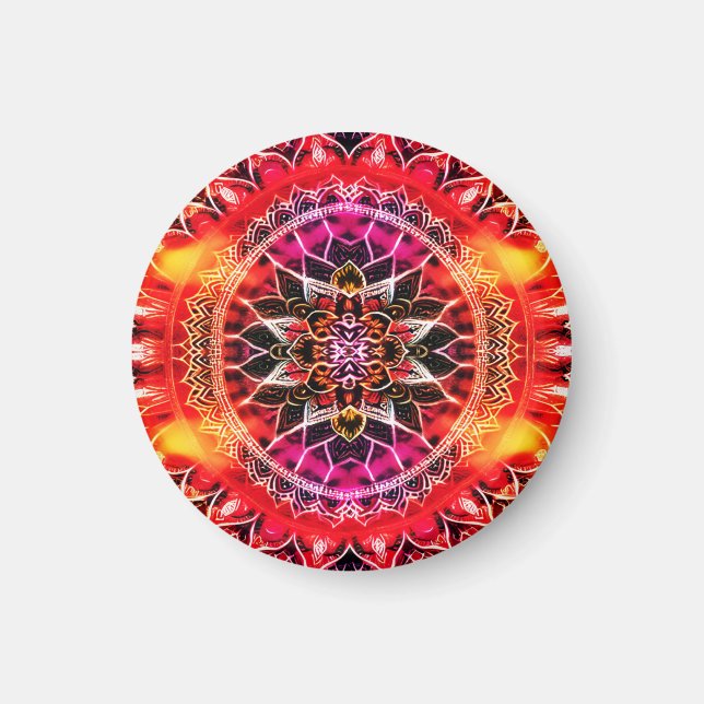 Imã Hypnotic Red Mandala (Frente)