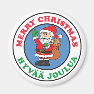 Imã Hyvaa Joulua Finnish Christmas Santa Magnet