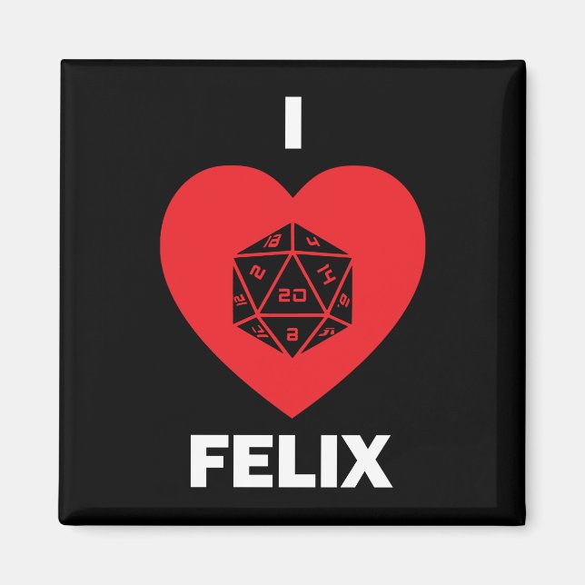 Imã I <3 Felix Magnet (escuro) (Frente)