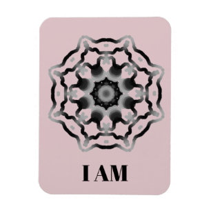 Ímã *~* "I AM" Cinza Roxa Negra Mandala Crown Chakra