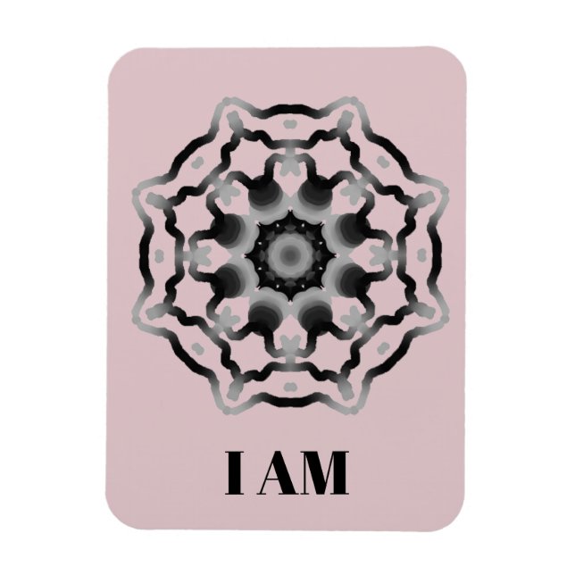 Ímã *~* "I AM" Cinza Roxa Negra Mandala Crown Chakra (Vertical)