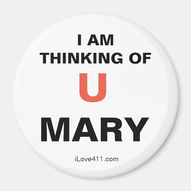 Imã I am thinking of you MARY (Frente)