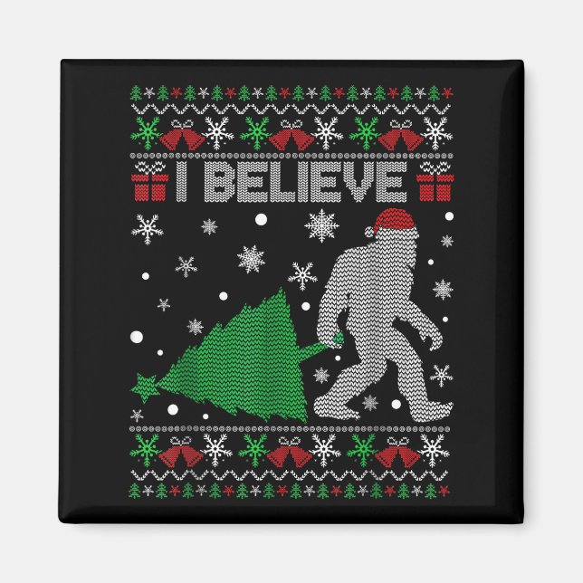 Imã I Believe Big Foot Sasquatch Christmas  (Frente)