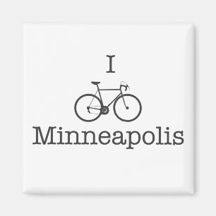 Imã I Bike Minneapolis - Texto preto