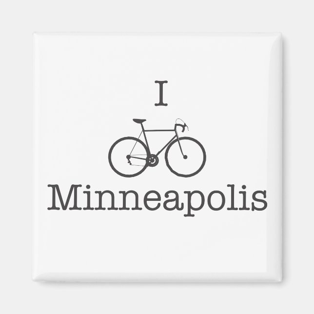 Imã I Bike Minneapolis - Texto preto (Frente)
