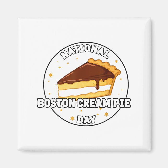 Imã I Celebrate National Boston Cream E Day Food Cake  (Frente)