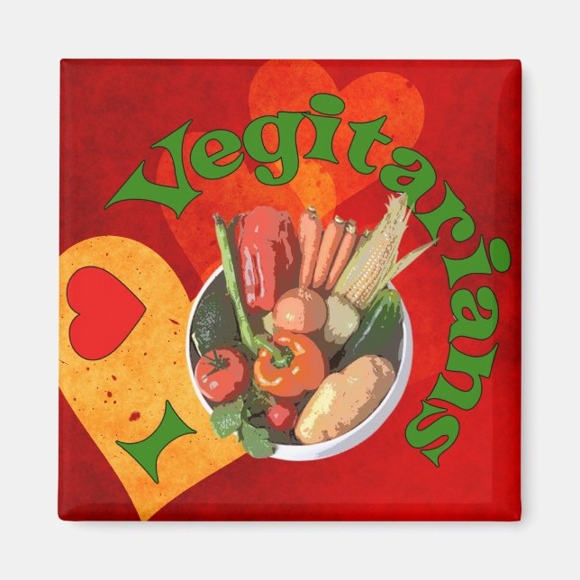 Imã I Coração de Vegetarianos (Frente)