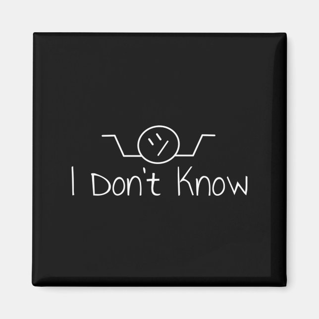Imã I Don't Know Hand Drawn Shrug Funny Men Women Long (Frente)
