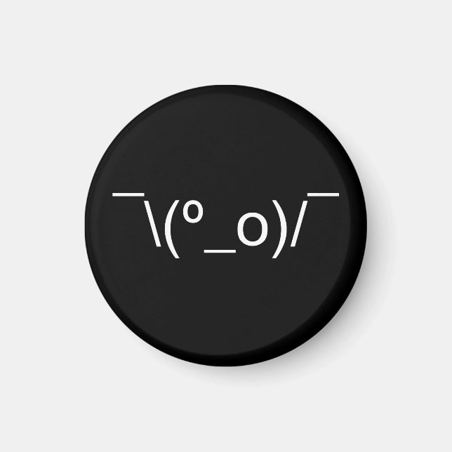 Imã I Dunno LOL ¯\(º_o)/ movimento Emoticon Japonês Ka (Frente)