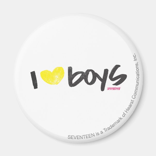 Imã I Heart Boys Yellow (Frente)