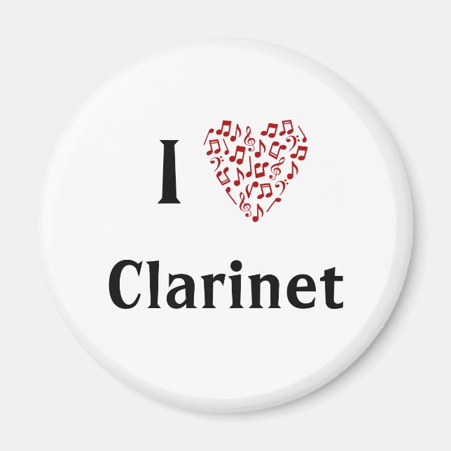 Imã I Heart Clarinet - Instrumento Musical (Frente)