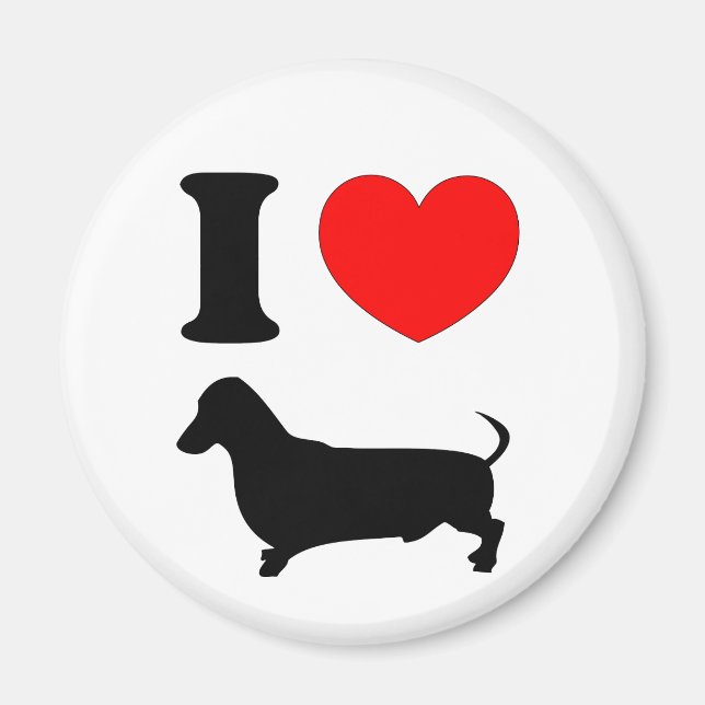Imã I Heart Dachshund (Frente)