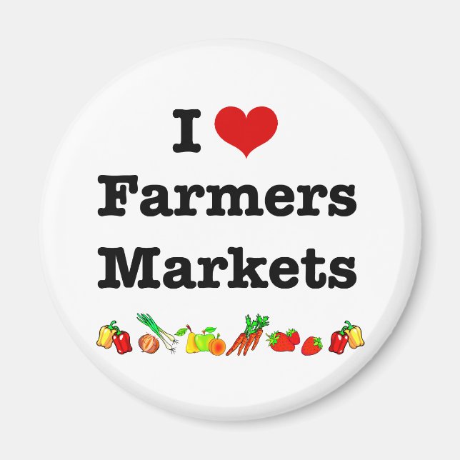 Imã I Heart Farmers Markets (Frente)